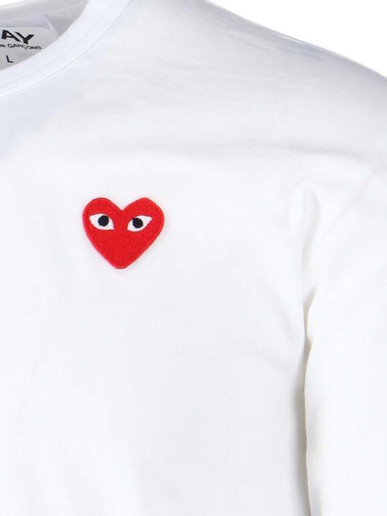 26FW 꼼데가르송 플레이 꼼데가르송 롱슬리브 티셔츠 AXT1180512 WHITE - COMME DES GARCONS