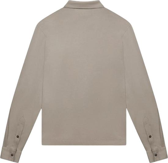 26FW 발렌차 폴로 티셔츠 SUPIMAZIPCOLLARLONGSLEEVEPOLOSHIRTCOPY TAUPE - VALENZA