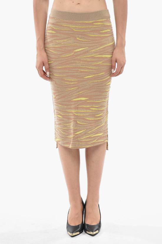  스텔라 맥카트니 미디 스커트 603673S22602742 Beige Giallo