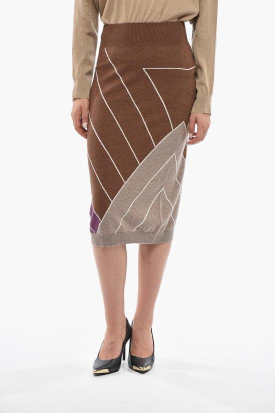  스텔라 맥카트니 미디 스커트 6K02673S23588491 Beige Marrone Viola