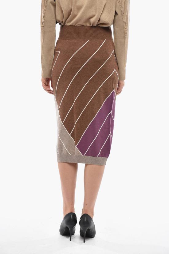  스텔라 맥카트니 미디 스커트 6K02673S23588491 Beige Marrone Viola - STELLA MCCARTNEY