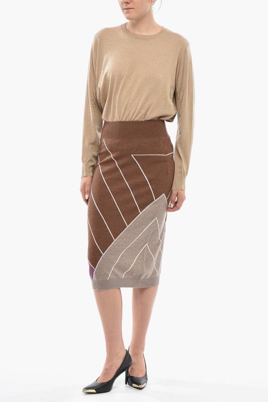  스텔라 맥카트니 미디 스커트 6K02673S23588491 Beige Marrone Viola - STELLA MCCARTNEY