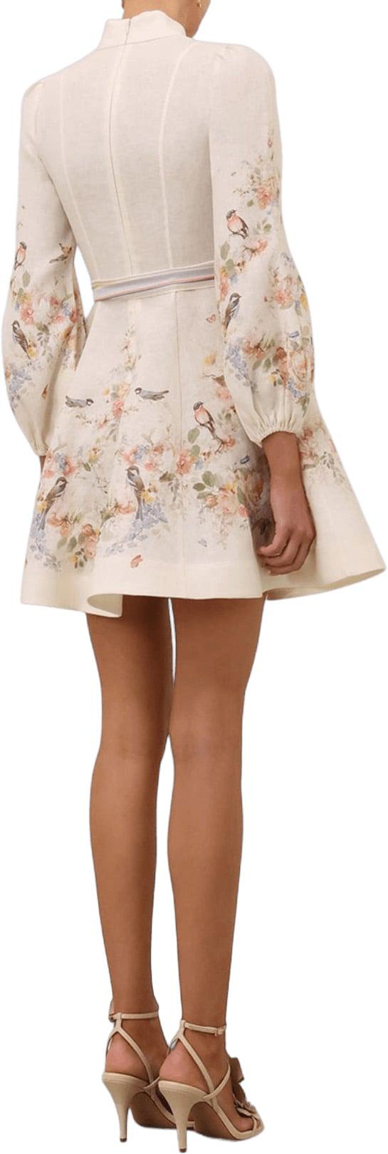 26FW 짐머만 숏 원피스 ZIMMERMANN9142DF261CRBQVALIANTBUTTONMINIDRESSOFFWHITEDESSIN - ZIMMERMANN