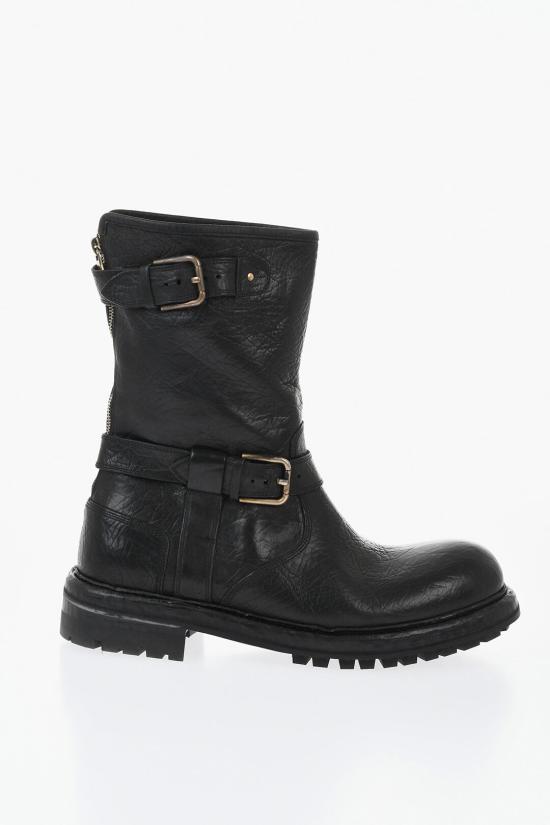  돌체앤가바나 레더 바이커 부츠 A70032 AW352 80999 Black - DOLCE & GABBANA