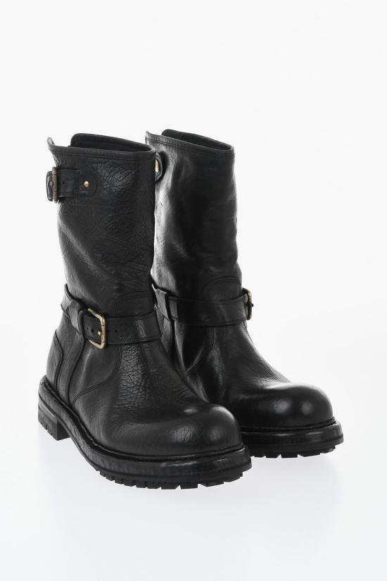  돌체앤가바나 레더 바이커 부츠 A70032 AW352 80999 Black
