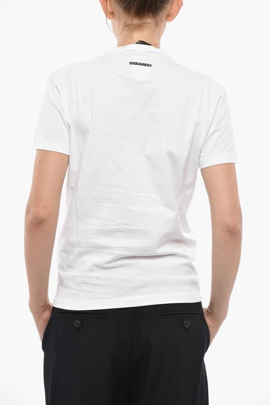  디스퀘어드2 반팔 티셔츠 S72GD0598 D20020 100 Black White - DSQUARED2