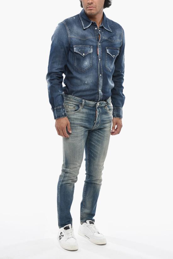  디스퀘어드2 미디엄 샌디 워시 스케이터 진 S71LB1656 S30872 470 Blue - DSQUARED2