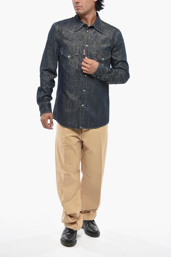  디스퀘어드2 긴팔 셔츠 S71DM0793 D30021 470 Blue - DSQUARED2