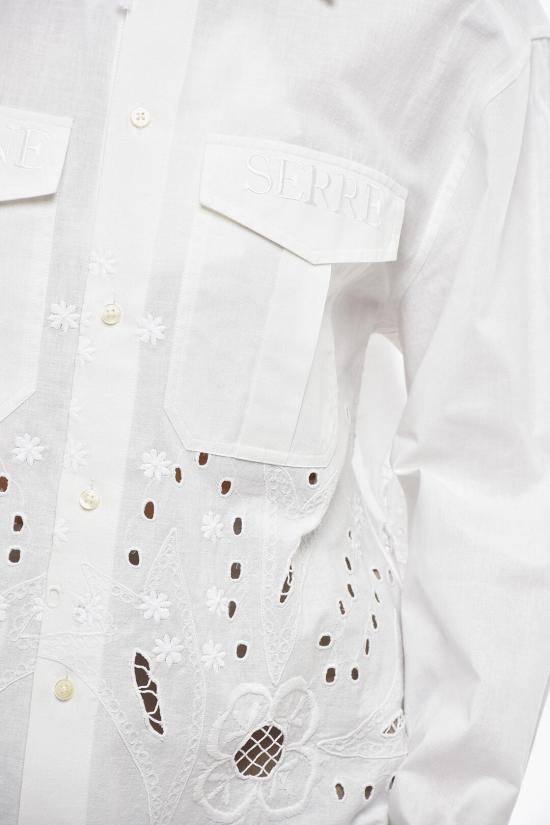  마린세르 블라우스 USI022AUWOV0045 WH20 White - MARINE SERRE