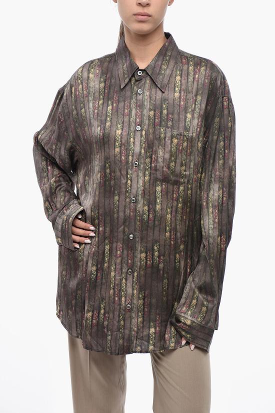  와이프로젝트 셔츠 201SI015 F539 FADED FLORAL STRIPE Brown