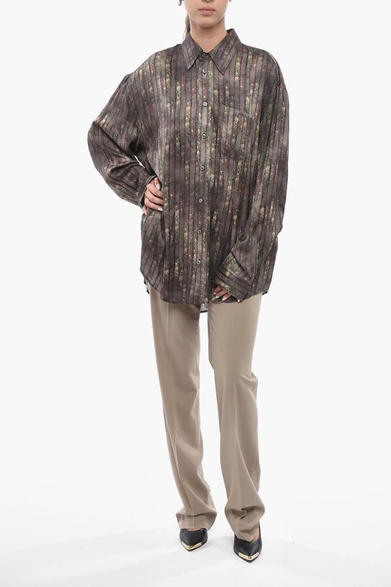  와이프로젝트 셔츠 201SI015 F539 FADED FLORAL STRIPE Brown - Y PROJECT