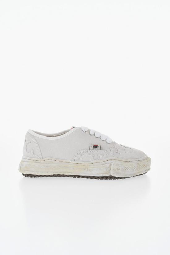  메종 미하라 야스히로 베이커 OG솔 웨스턴 디테일 스웨이드 로우탑 스니커즈 A15FW734WHITE Beige - MAISON MIHARA YASUHIRO