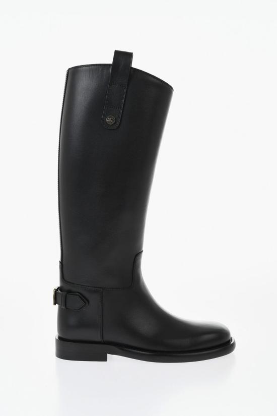  버버리 레더 카발리에 부츠 8114385 171354 A1189 Black - BURBERRY