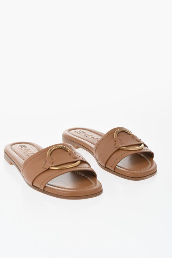  몽클레어 벨 카프 레더 로고 링 샌들 4C00160 M4097 24Y 29 Brown