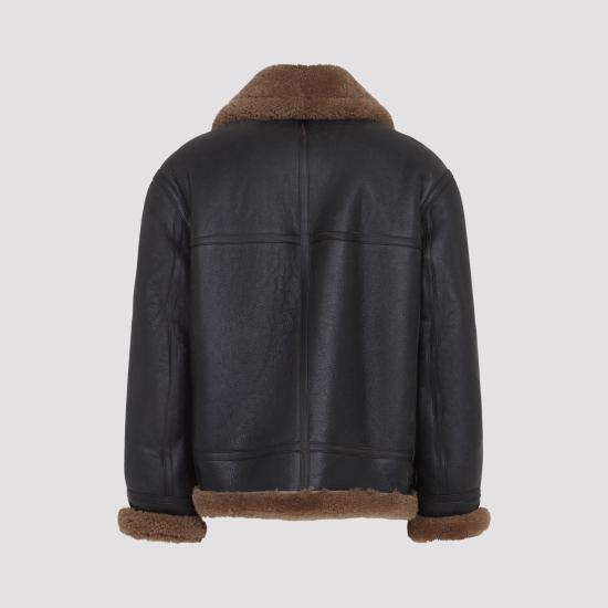 26FW 생로랑 무스탕 A000H8 YCOW2 1161 NOIR GRES - SAINT LAURENT