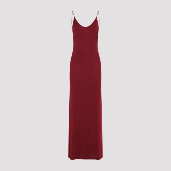 26FW 생로랑 롱 원피스 876792 Y38DS 5860 BORDEAUX - SAINT LAURENT