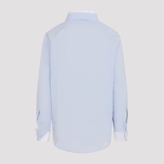 26FW 아크네 스튜디오 레이어드 버튼 코튼 셔츠 BB0708 AF2 BLUE WHITE - ACNE STUDIOS