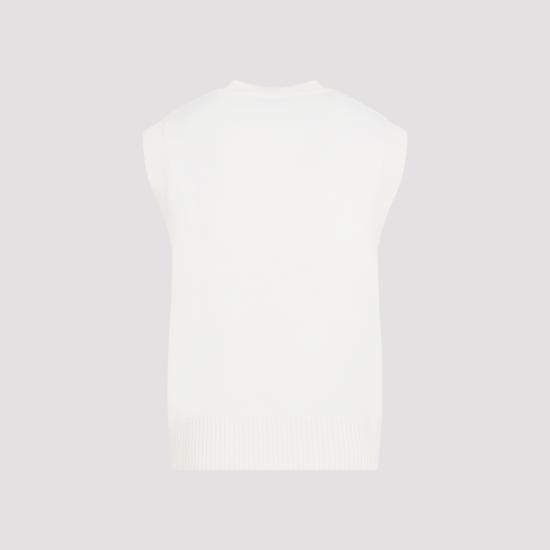 26FW 아미 니트 베스트 UKS902 018 151 OFF WHITE BLACK - AMI