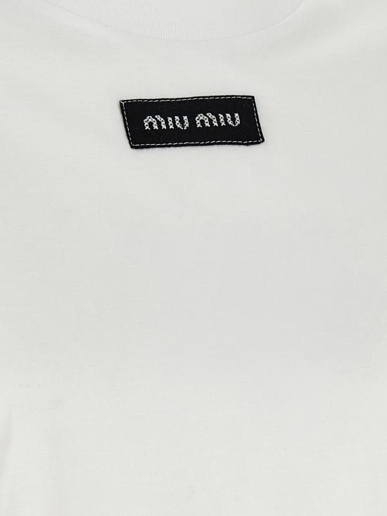 26FW 미우미우 탑 MJNA45SOOO6398F0009 White - MIU MIU