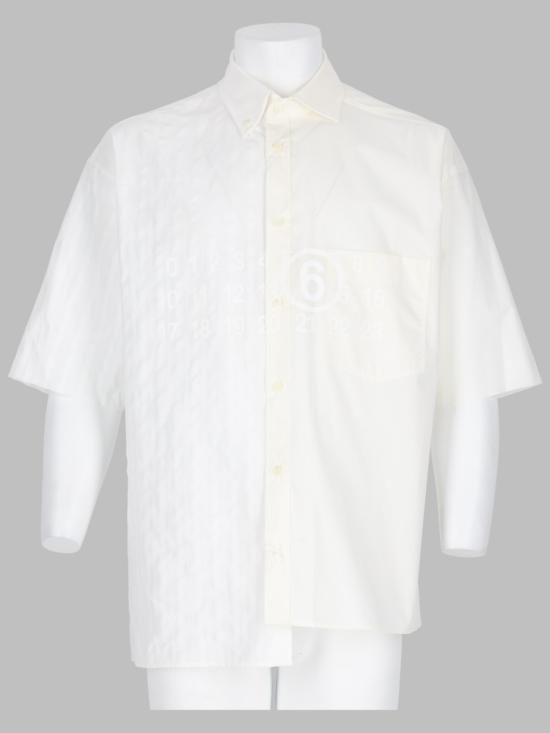 26SS MM6 메종마르지엘라 반팔 셔츠 SH0DR0007 MTN135961 WHITE
