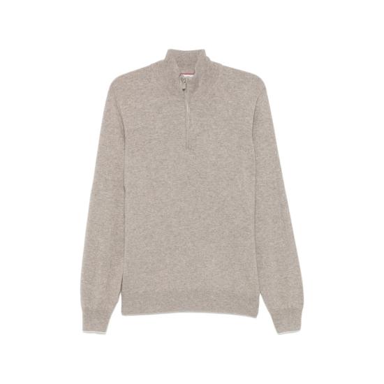 26FW 브루넬로 쿠치넬리 캐시미어 집업 니트 M2200124 COW55 NEUTRALS