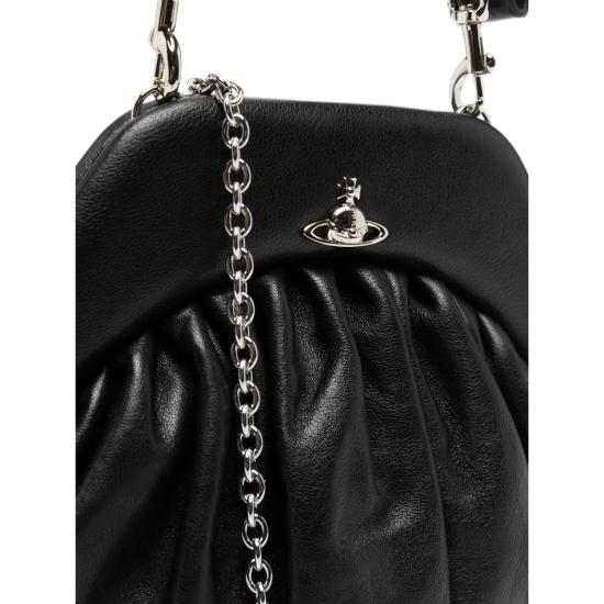 26FW 비비안웨스트우드 사피아노 탑핸들 클러치 파우치 49030001W L00BX N401 BLACK - VIVIENNE WESTWOOD