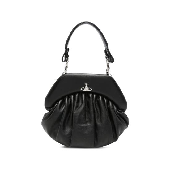 26FW 비비안웨스트우드 사피아노 탑핸들 클러치 파우치 49030001W L00BX N401 BLACK