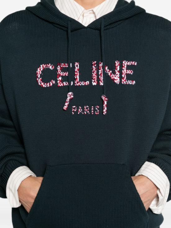 26FW 셀린느 후드 티셔츠 RY10S4S85 07MR NAVY - CELINE