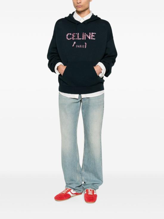 26FW 셀린느 후드 티셔츠 RY10S4S85 07MR NAVY - CELINE