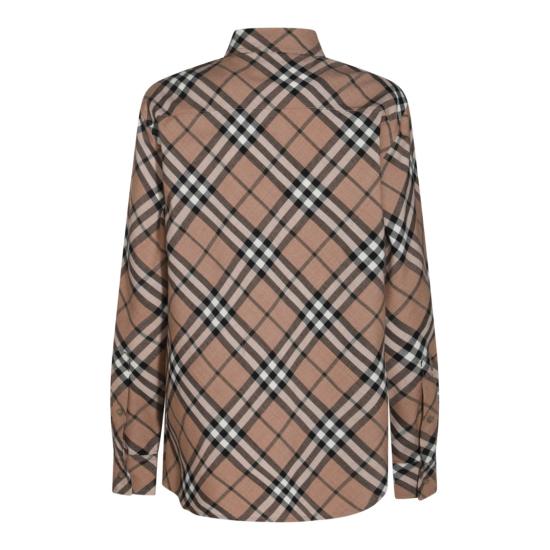  버버리 체크 울 블렌드 셔츠 8093314C1202 Brown - BURBERRY