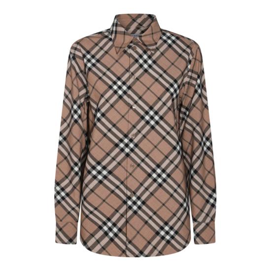  버버리 체크 울 블렌드 셔츠 8093314C1202 Brown