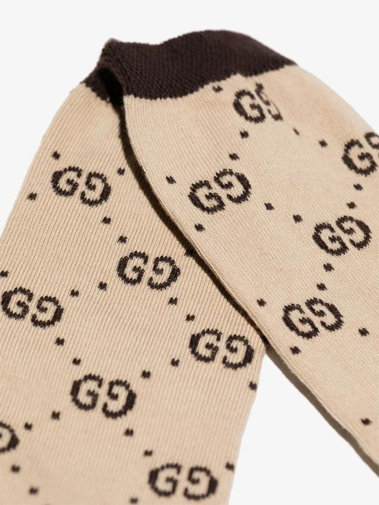 26FW [키즈] 구찌 발목 양말 503509 4K541 099 9764 BEIGE DARK BROWN - GUCCI