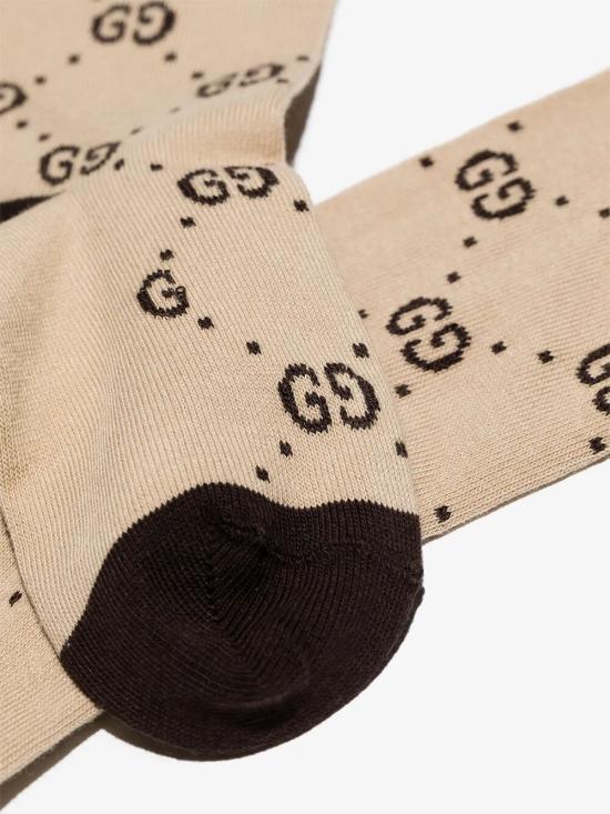 26FW [키즈] 구찌 발목 양말 503509 4K541 099 9764 BEIGE DARK BROWN - GUCCI