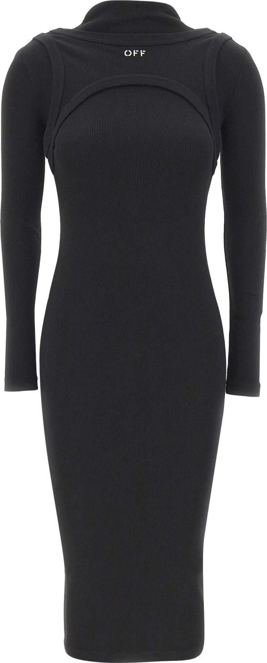26FW 오프화이트 롱 원피스 2FU00681TW003 BLACK