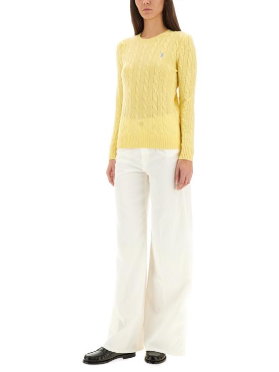 26FW 폴로 랄프로렌 폴로 자수 케이블 니트 스웨터 211971865 007FALLYELLOW - POLO RALPH LAUREN