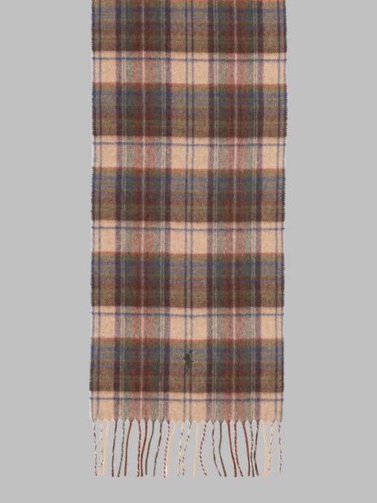 26FW 폴로 랄프로렌 플래드 프린지 울 캐시미어 스카프 449959351 008CAMEL MULTI MULTICOLOUR - POLO RALPH LAUREN