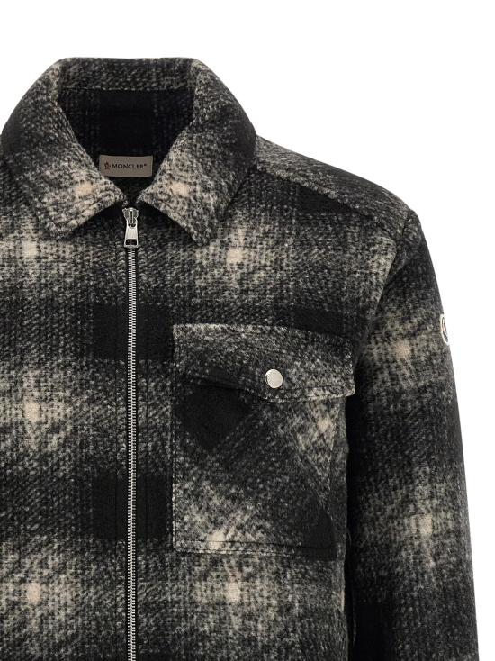 26FW 몽클레어 체크 플란넬 집업 셔츠 자켓 L20912F0003589BKBF99 Gray - MONCLER