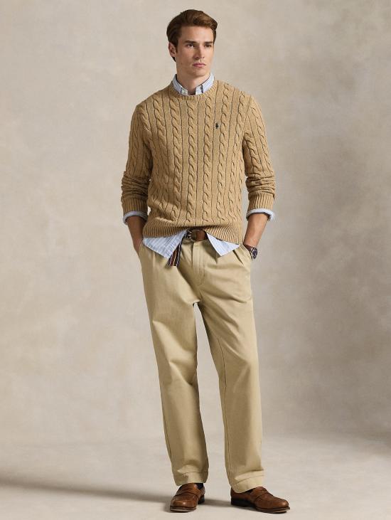 26FW 랄프 로렌 스웨터 Cotone a Trecce Cammello의 말리아 - RALPH LAUREN