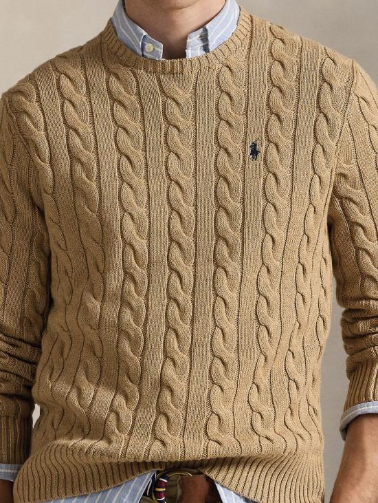 26FW 랄프 로렌 스웨터 Cotone a Trecce Cammello의 말리아 - RALPH LAUREN