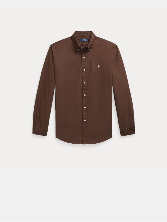 26FW 랄프 로렌 긴팔 셔츠 카미시아 옥스퍼드 커스텀 핏 틴타(Capo Marrone) - RALPH LAUREN