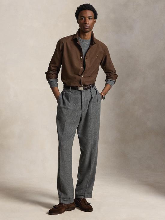 26FW 랄프 로렌 긴팔 셔츠 카미시아 옥스퍼드 커스텀 핏 틴타(Capo Marrone) - RALPH LAUREN