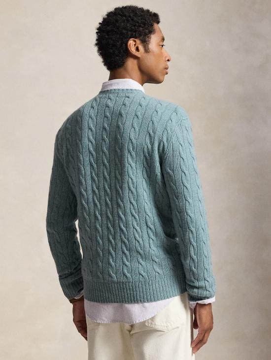 26FW 랄프 로렌 스웨터 Misto Cashmere Turchese 소재의 Maglia Girocollo - RALPH LAUREN