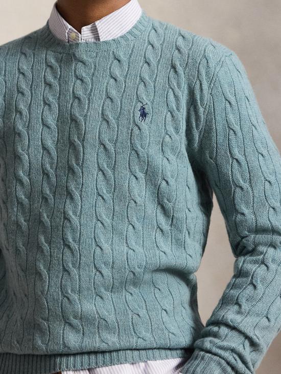 26FW 랄프 로렌 스웨터 Misto Cashmere Turchese 소재의 Maglia Girocollo - RALPH LAUREN