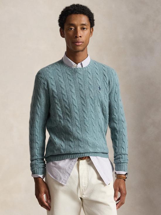 26FW 랄프 로렌 스웨터 Misto Cashmere Turchese 소재의 Maglia Girocollo