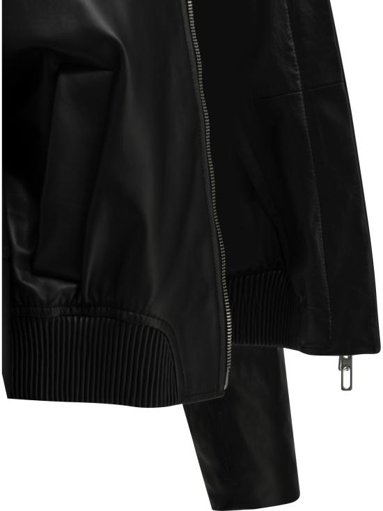 26FW 스포트막스 아우터 나파 가죽 재킷 및 코트 블랙 - SPORTMAX
