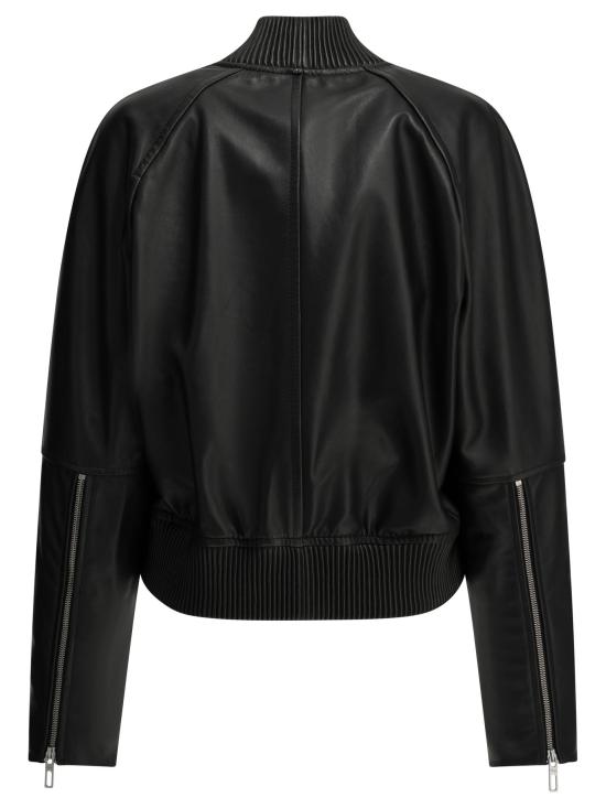 26FW 스포트막스 아우터 나파 가죽 재킷 및 코트 블랙 - SPORTMAX