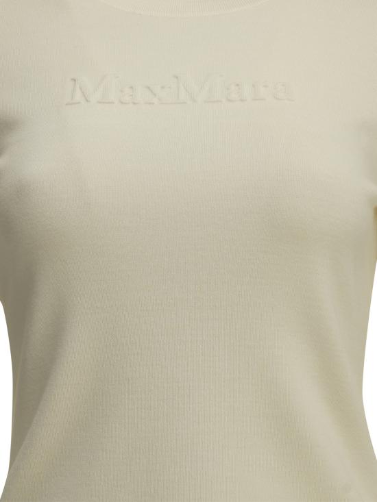 26FW 막스마라 탑 라운드넥 티셔츠 (버진 울 소재, 흰색) - MAX MARA