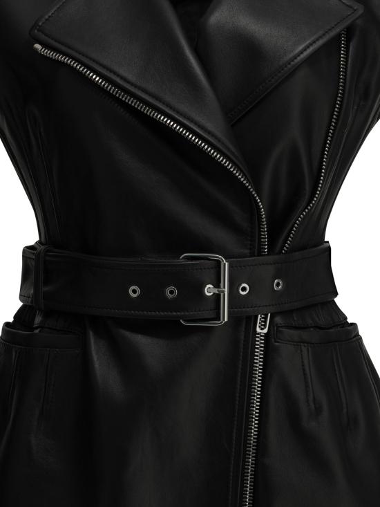 26FW 스포트막스 아우터 민소매 가죽 재킷 및 코트 블랙 - SPORTMAX