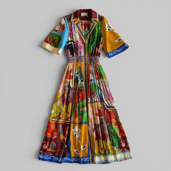  알레메 미디 원피스 Alémais Mlak 셔츠드레스 멀티