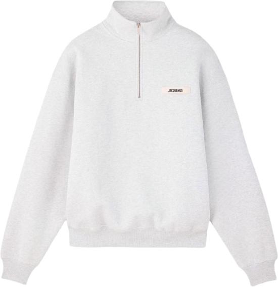 26FW 자크뮈스 하프 집업 스웨트 셔츠 SSM00313AJ00174951 LICHTGREY